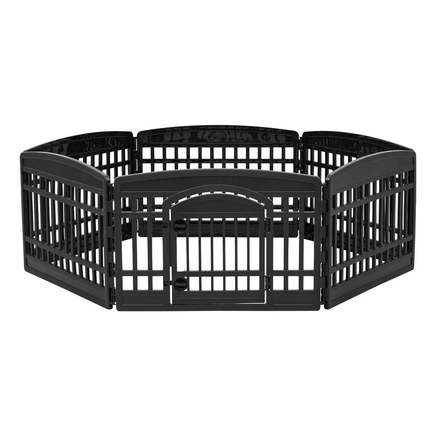 24-inch 6 Panel Exercise Pet Playpen with Door, White