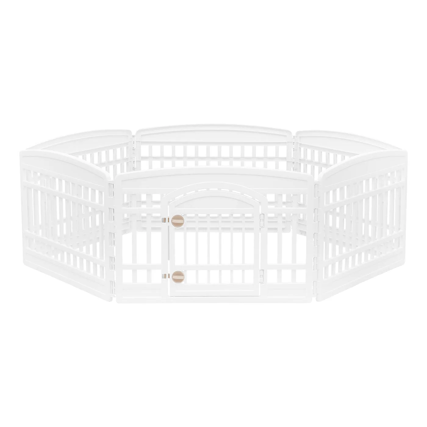 24-inch 6 Panel Exercise Pet Playpen with Door, White