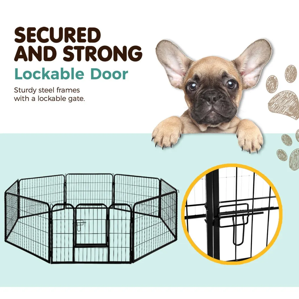 24" Steel Dog Playpen, Rust-Resistant, Foldable - i.Pet