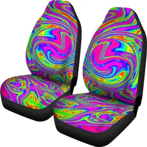 Abstract Psychedelic Liquid Trippy Print Universal Fit Car Seat Covers