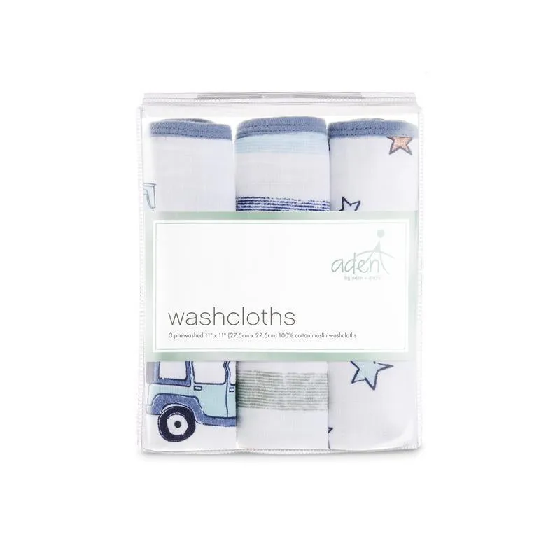 Aden and Anais - Aden by Anais - Wash Cloth Set - Hit the Road