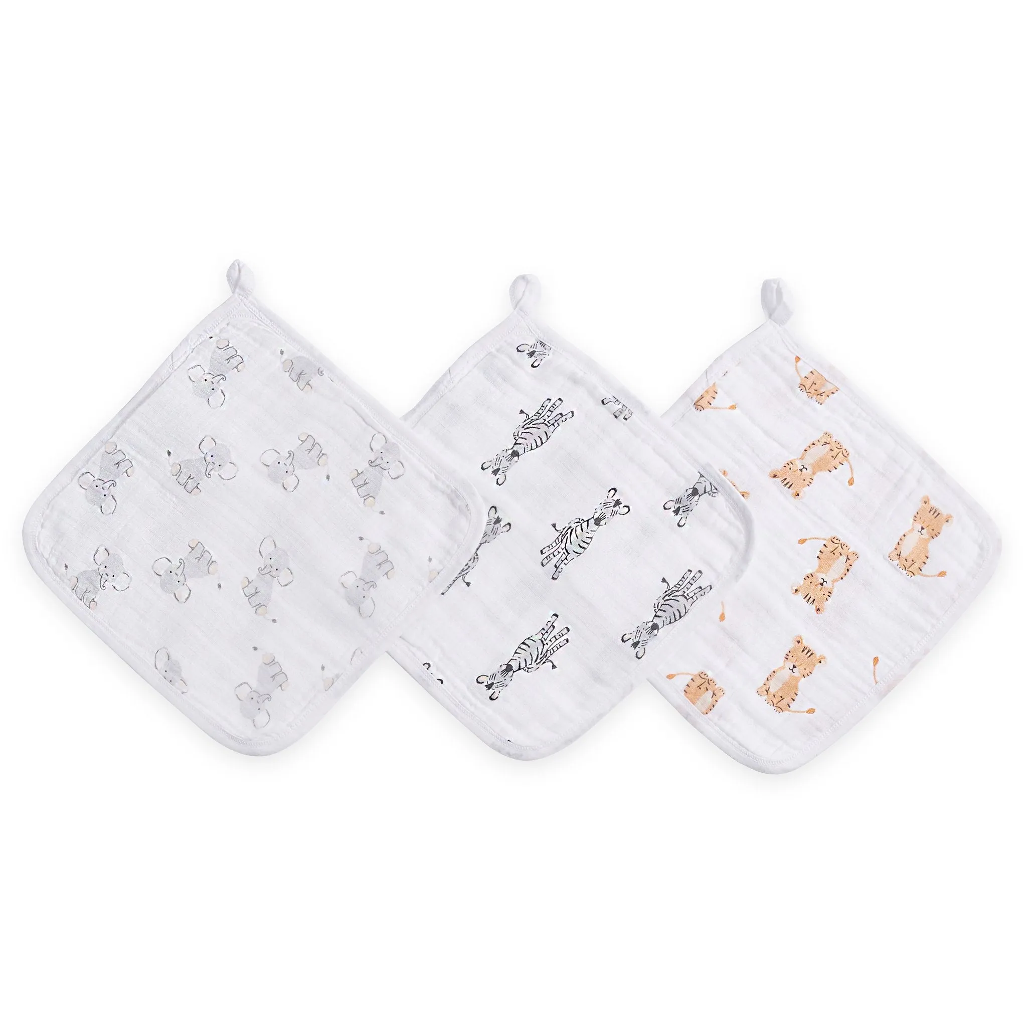 Aden and Anais - Aden by Anais - Wash Cloth Set - Safari Babes