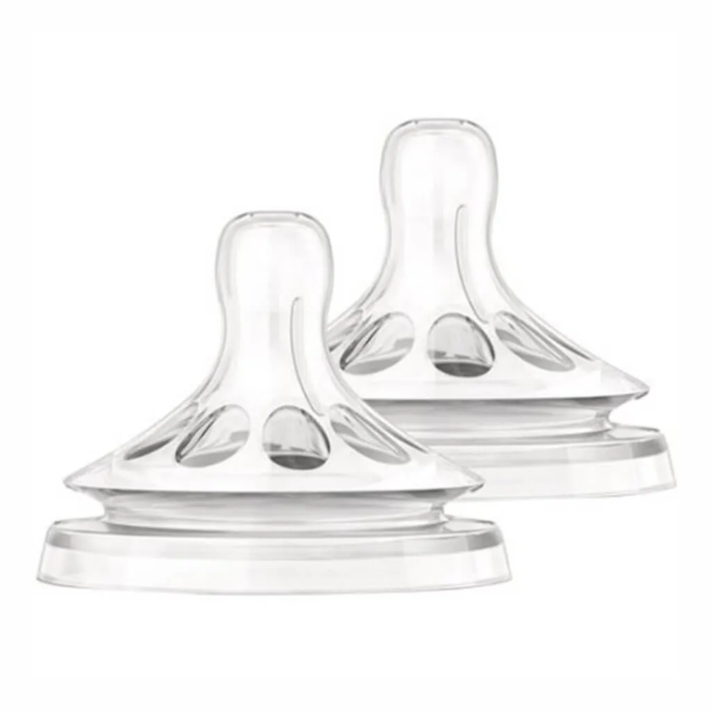 Avent Natural Baby Bottle Nipple Fast Flow 6M  2pk