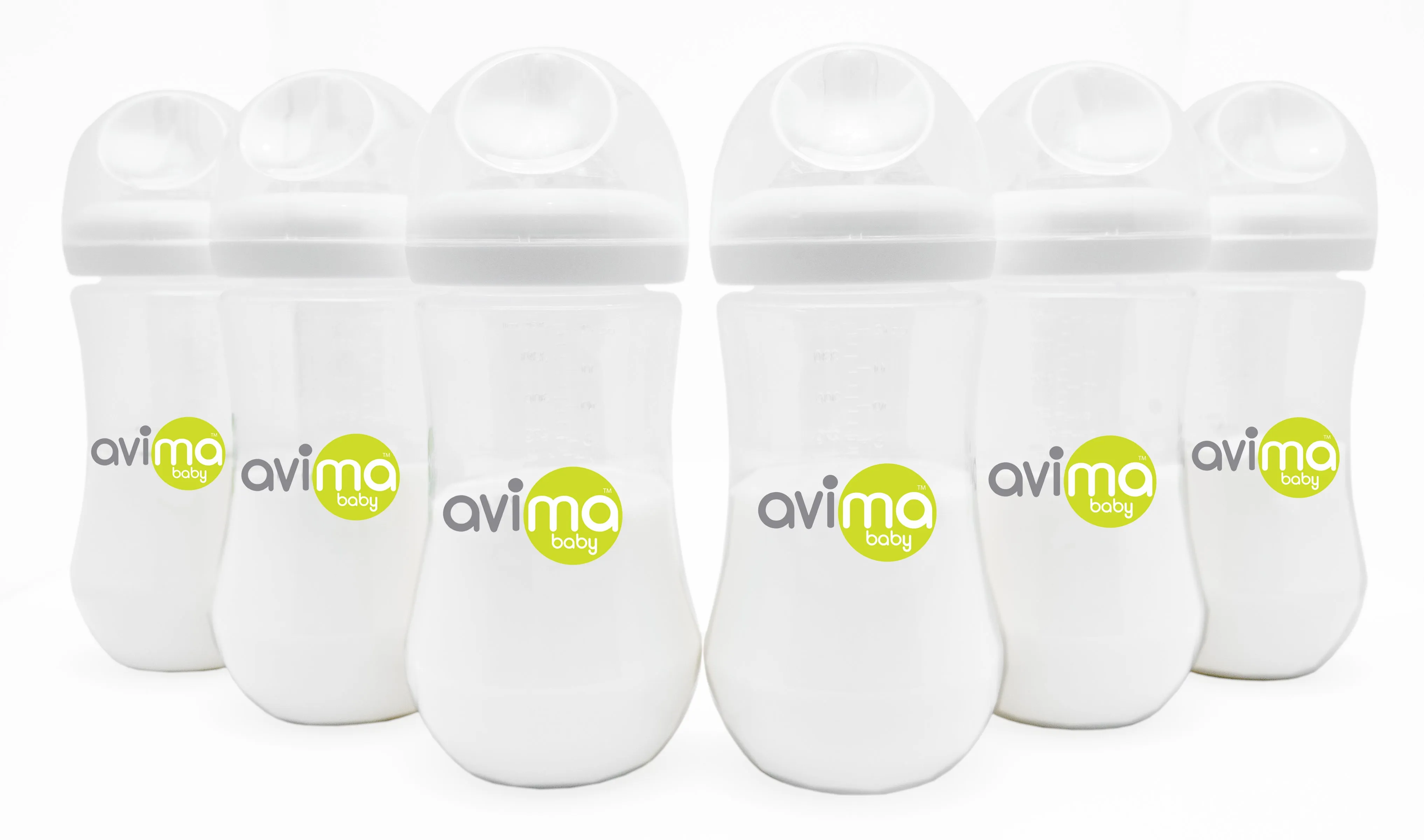 Avima Baby Bottles — 12 oz. Wide Neck, Fast Flow (Set of 6)