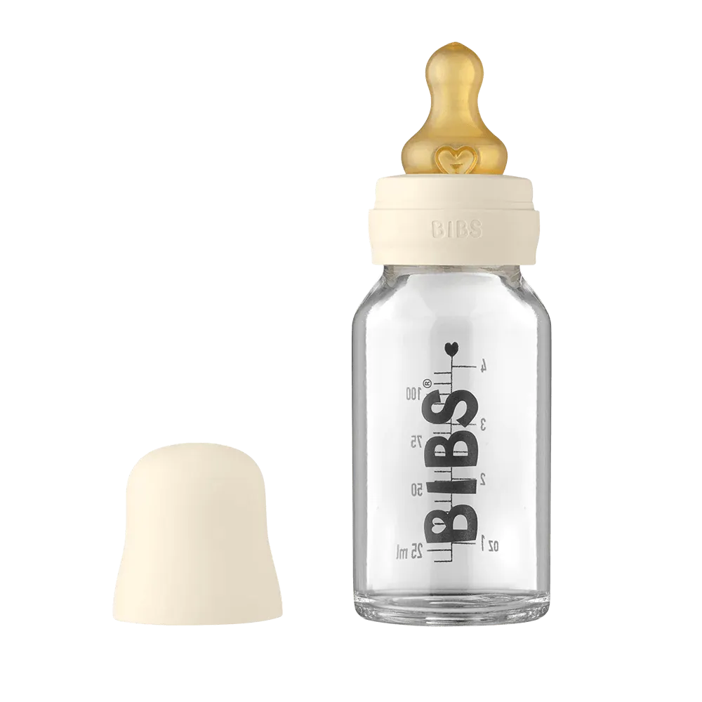 BIBS Baby Glass Bottle Complete Set (110ml) - Ivory