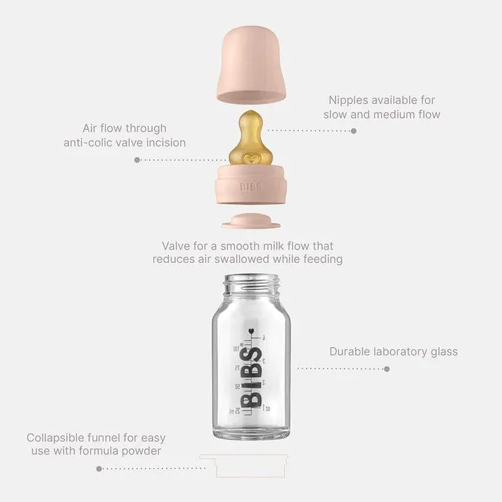 BIBS Baby Glass Bottle Complete Set (110ml) - Ivory