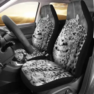 Black And White Leopard Universal Fit Car Seat Covers