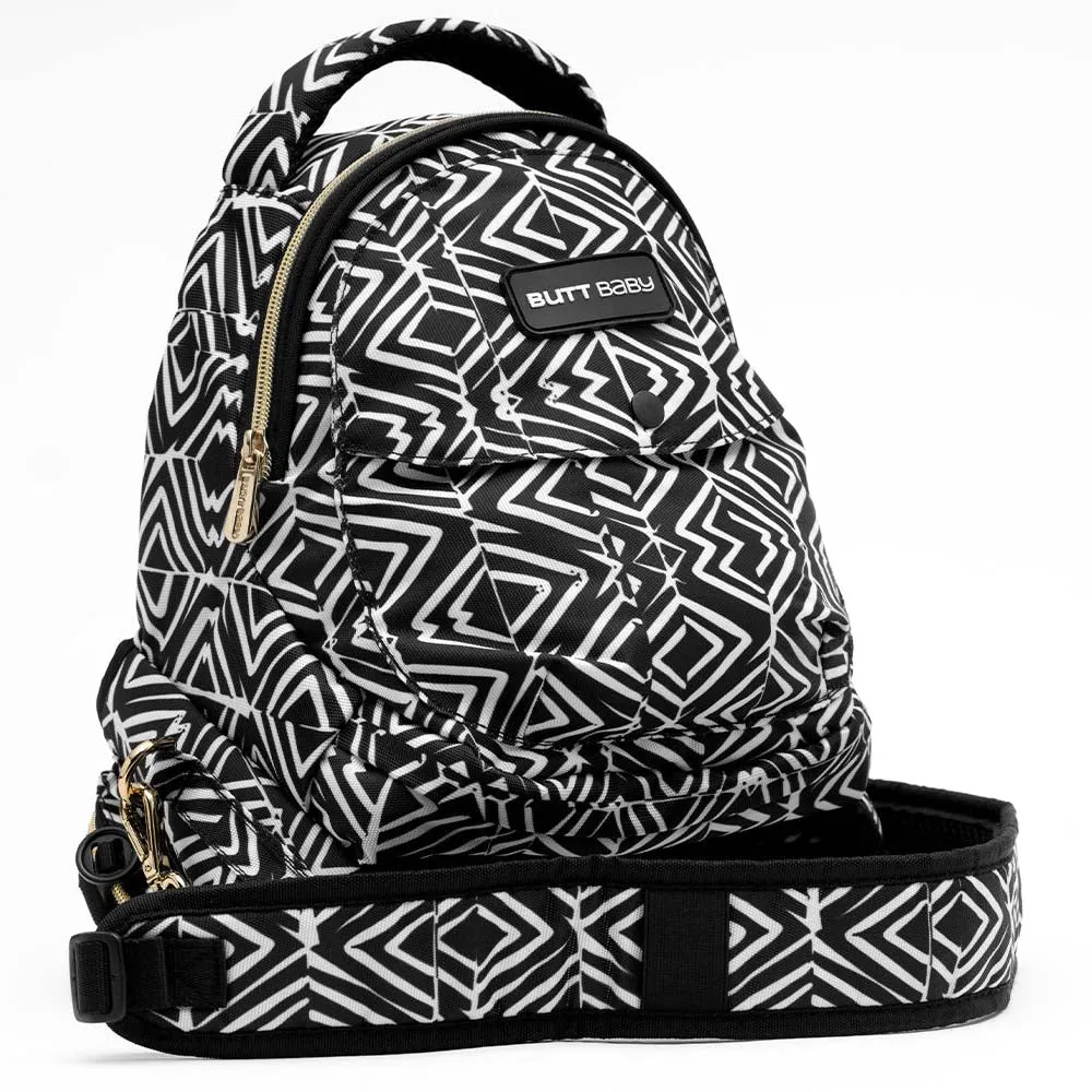 Black Tribal Route Printed Baby Carrier With Hip Seat