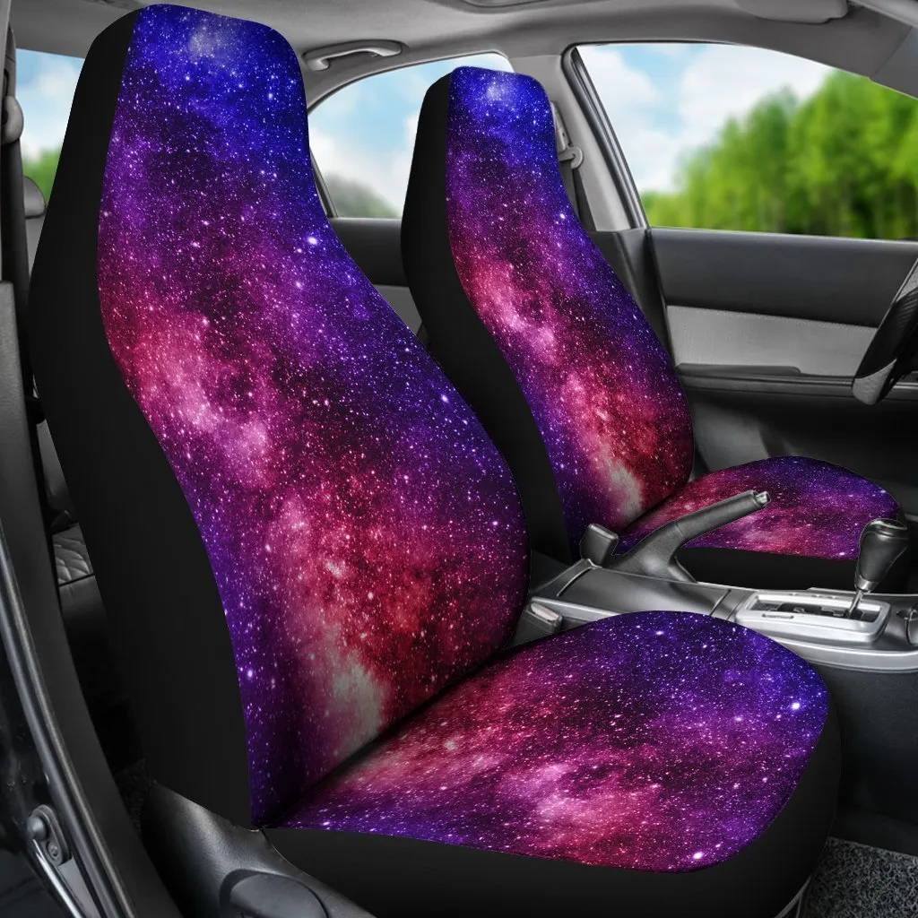 Blue Purple Stardust Galaxy Space Print Universal Fit Car Seat Covers