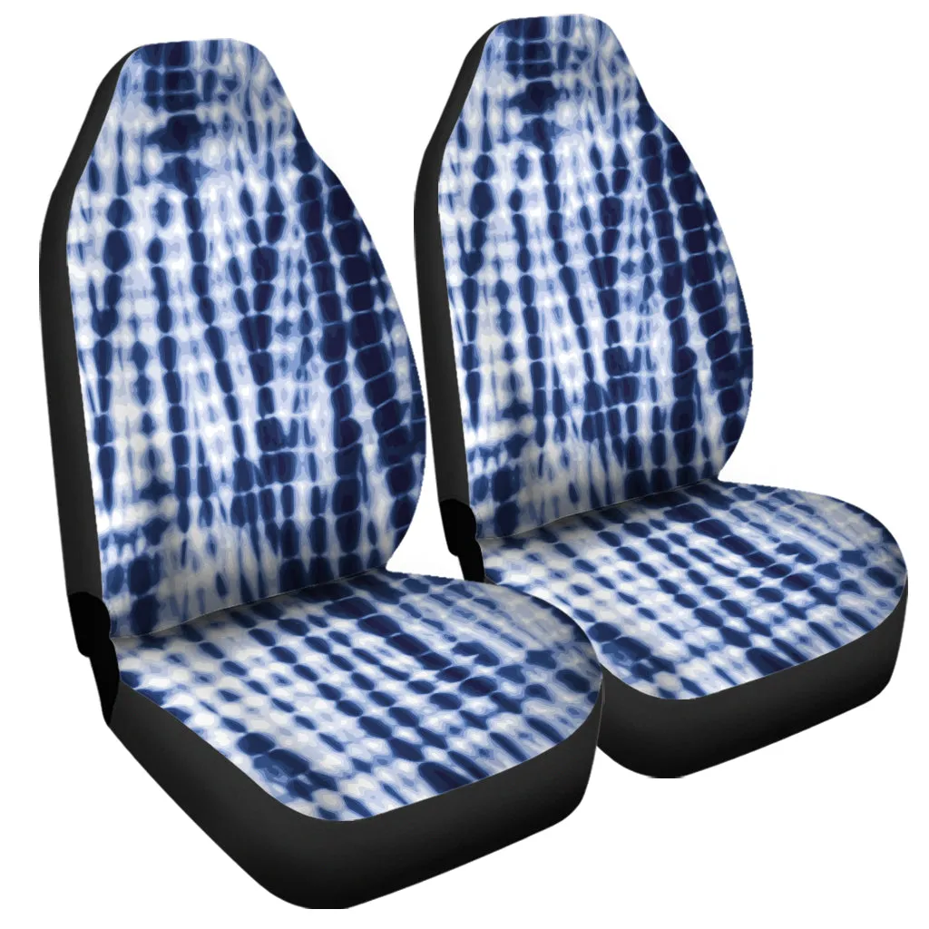 Blue Tie Dye Shibori Print Universal Fit Car Seat Covers