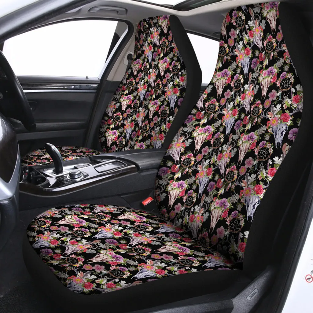 Boho Deer Skull Pattern Print Universal Fit Car Seat Covers