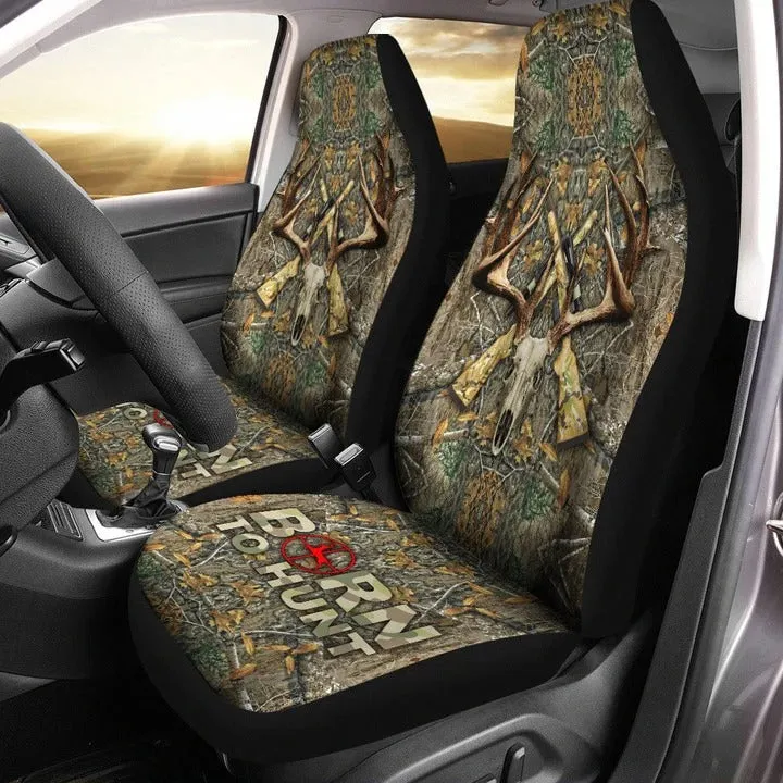 Born To Hunt Car Seat Cover, Car Decoration For Hunter