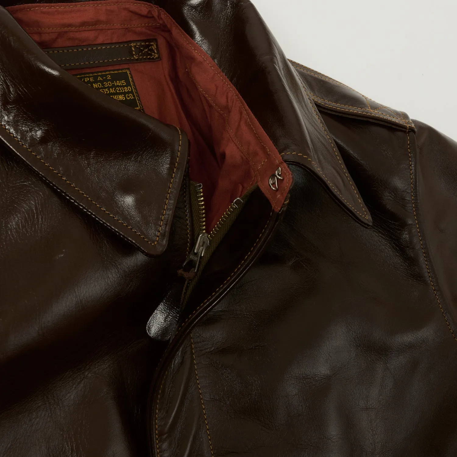 Buzz Rickson's A-2 Rough Wear Leather Flight Jacket - Brown