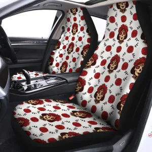 Calavera Girl Skull Pattern Print Universal Fit Car Seat Covers