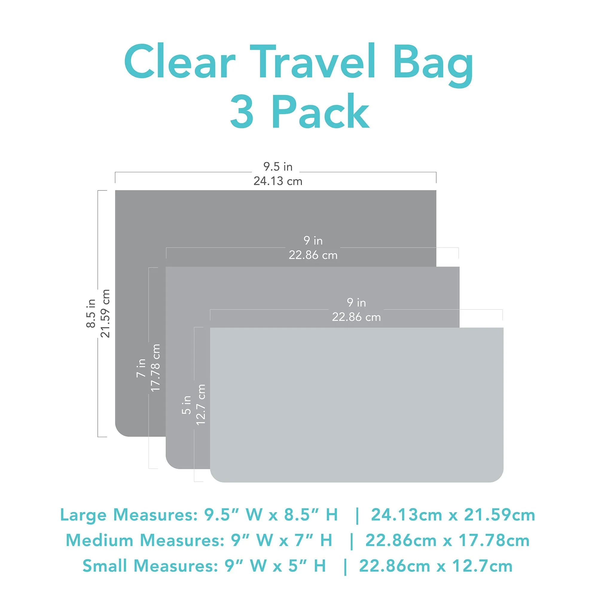 Clear Travel Bag 3 Pack: Boots