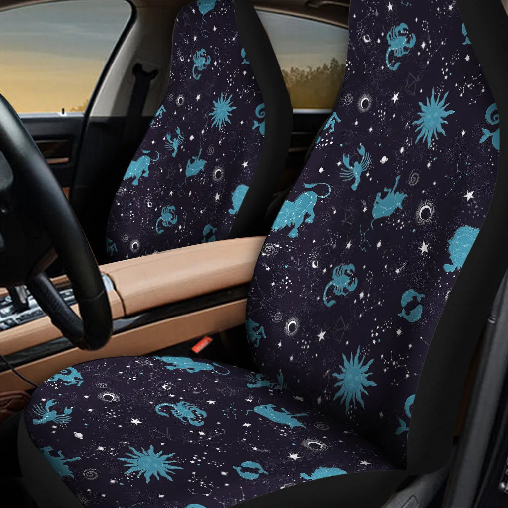 Constellation Zodiac Signs Pattern Print Universal Fit Car Seat Covers