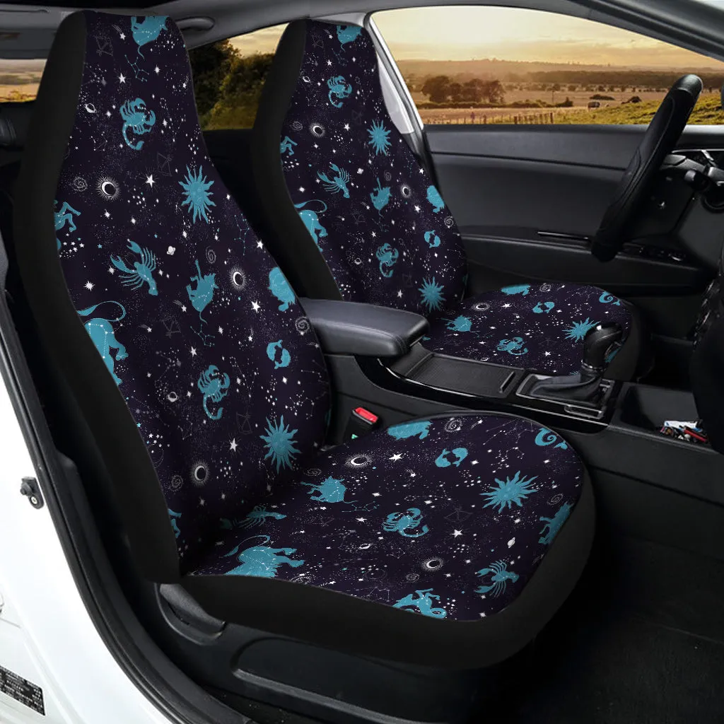 Constellation Zodiac Signs Pattern Print Universal Fit Car Seat Covers