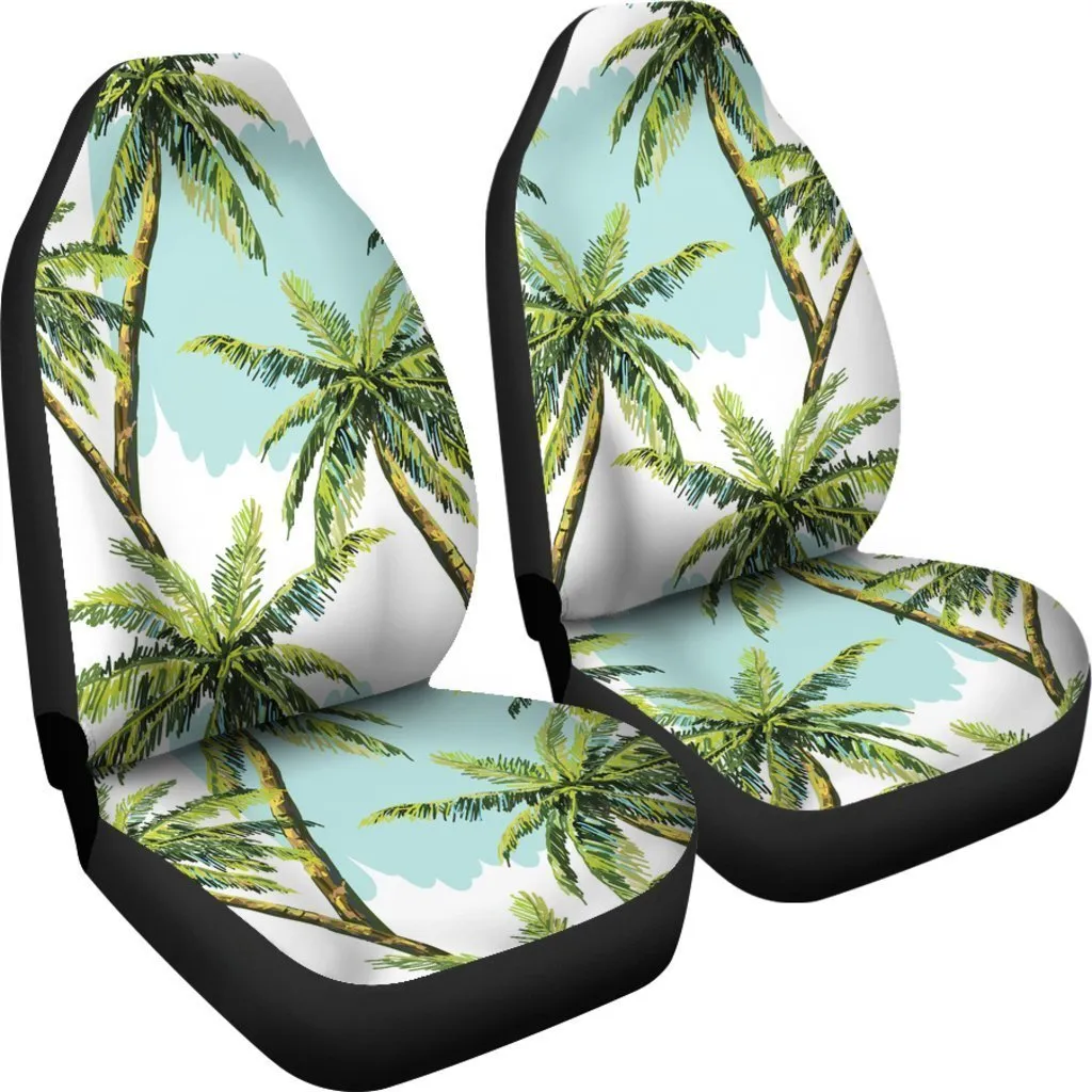 Cool Seat Cover For A Car, Palm Tree Tropical Pattern Print Universal Fit Car Seat Covers