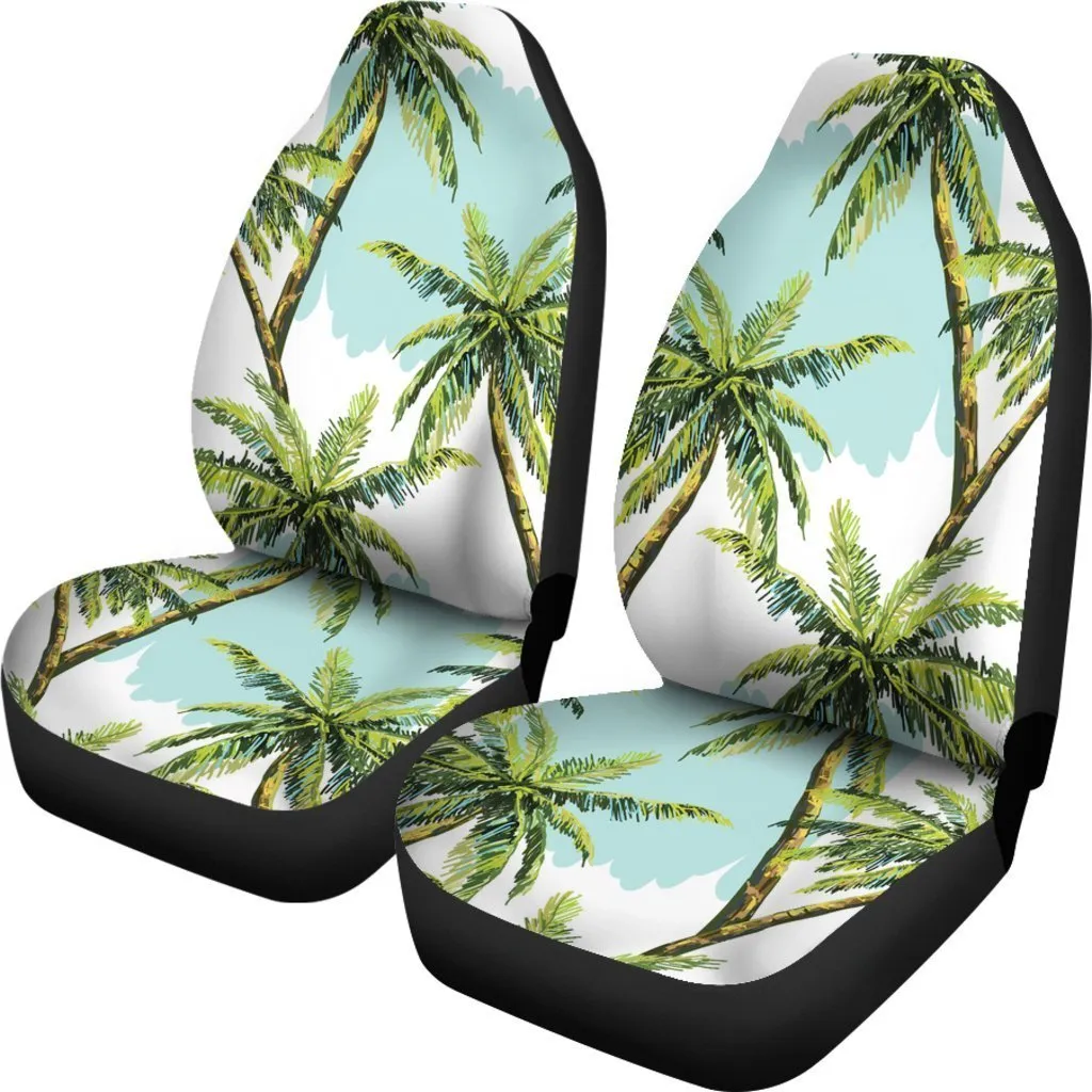 Cool Seat Cover For A Car, Palm Tree Tropical Pattern Print Universal Fit Car Seat Covers