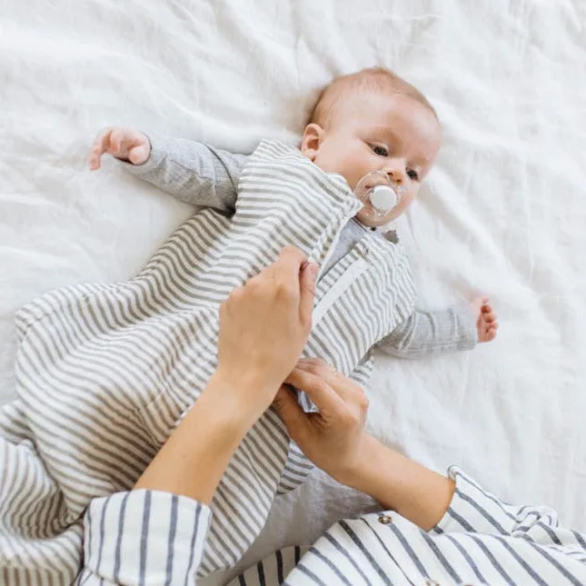 Cotton Muslin Sleep Bag - Grey Stripe