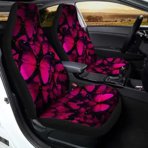 Dark Pink Butterfly Car Seat Covers Custom Car Accessories