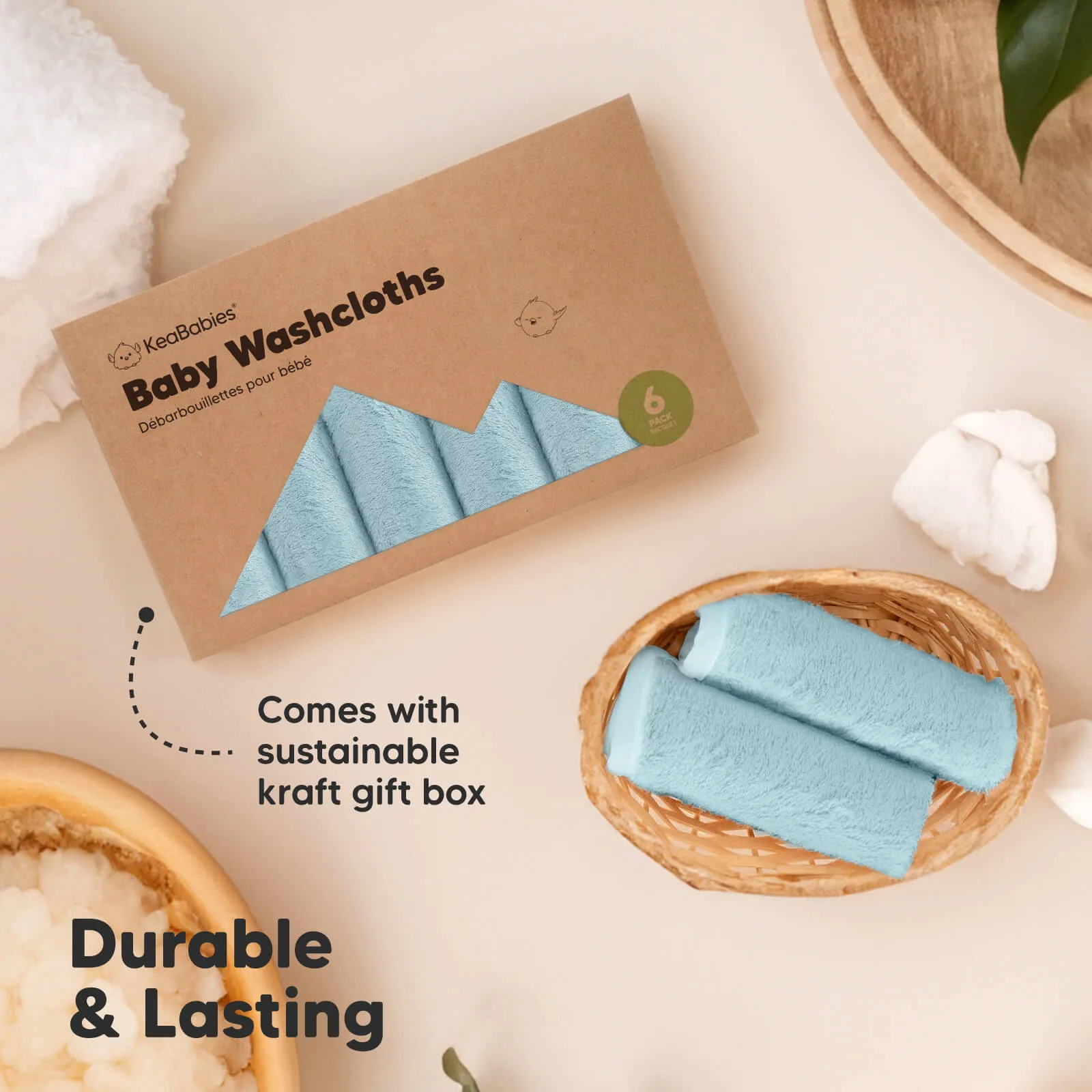 Deluxe Baby Washcloths (Sky)