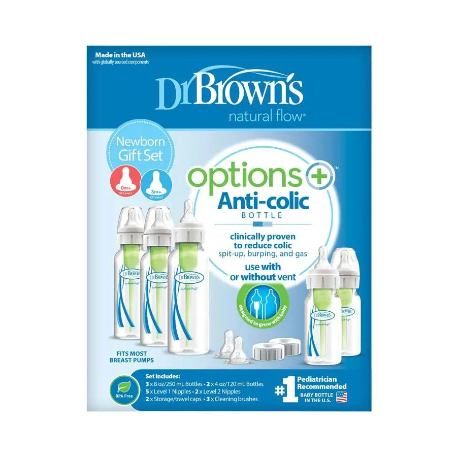 Dr. Brown’s Natural Flow® Options ™ Anti-colic Baby Bottles Newborn Feeding Set