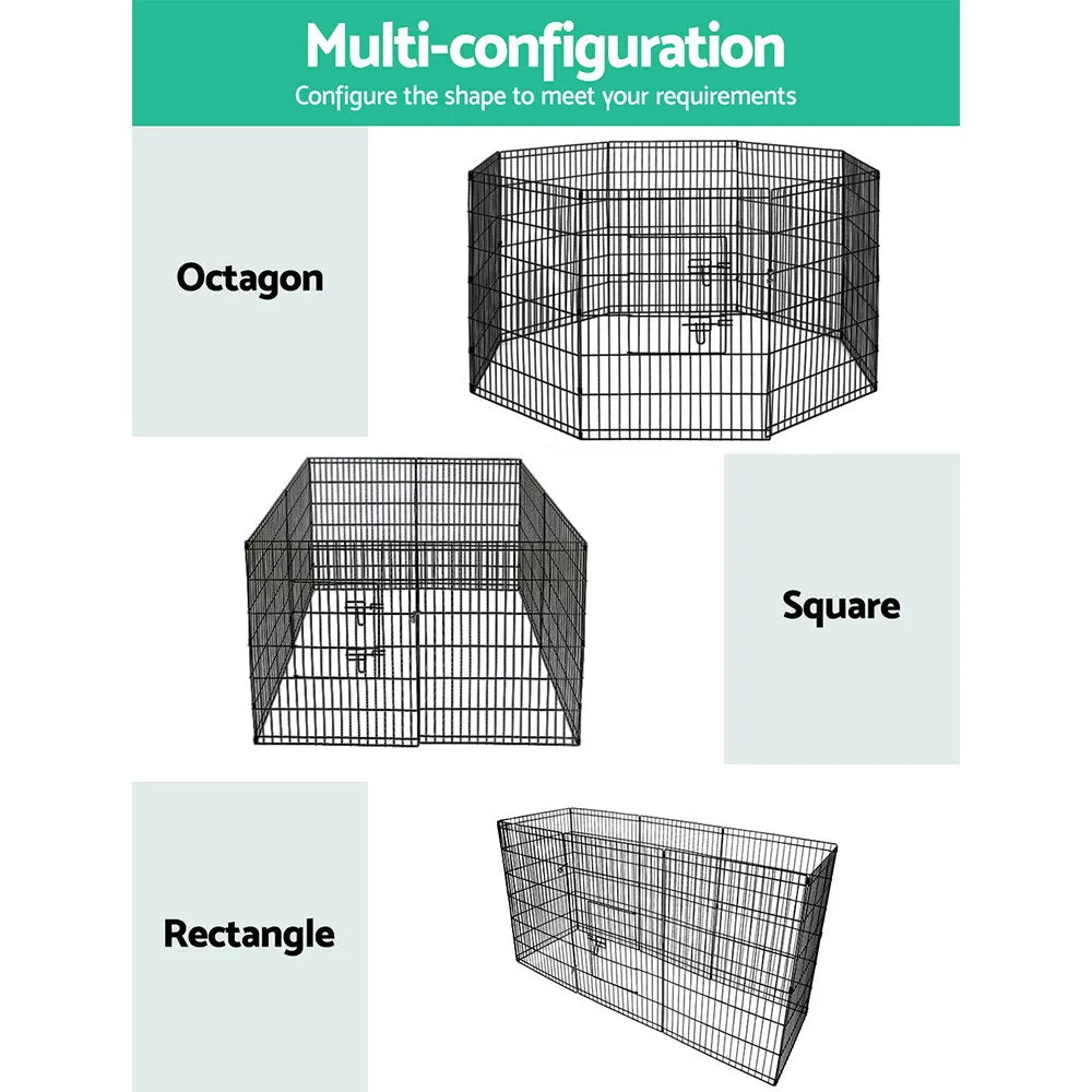 Durable 36" 8-Panel Pet Playpen Enclosure with Locks - i.Pet