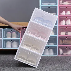 essential 2Pcs Shoes Organizer Drawer Type Large Capacity Plastic Storage Cabinet Container for Cloakroom