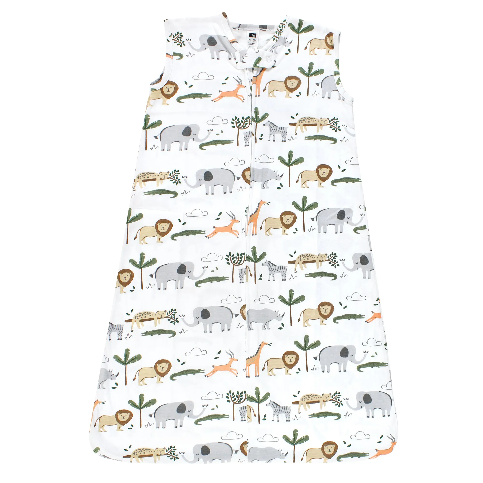 Hudson Baby Cotton Sleeveless Wearable Sleeping Bag, Sack, Blanket, Safari Life