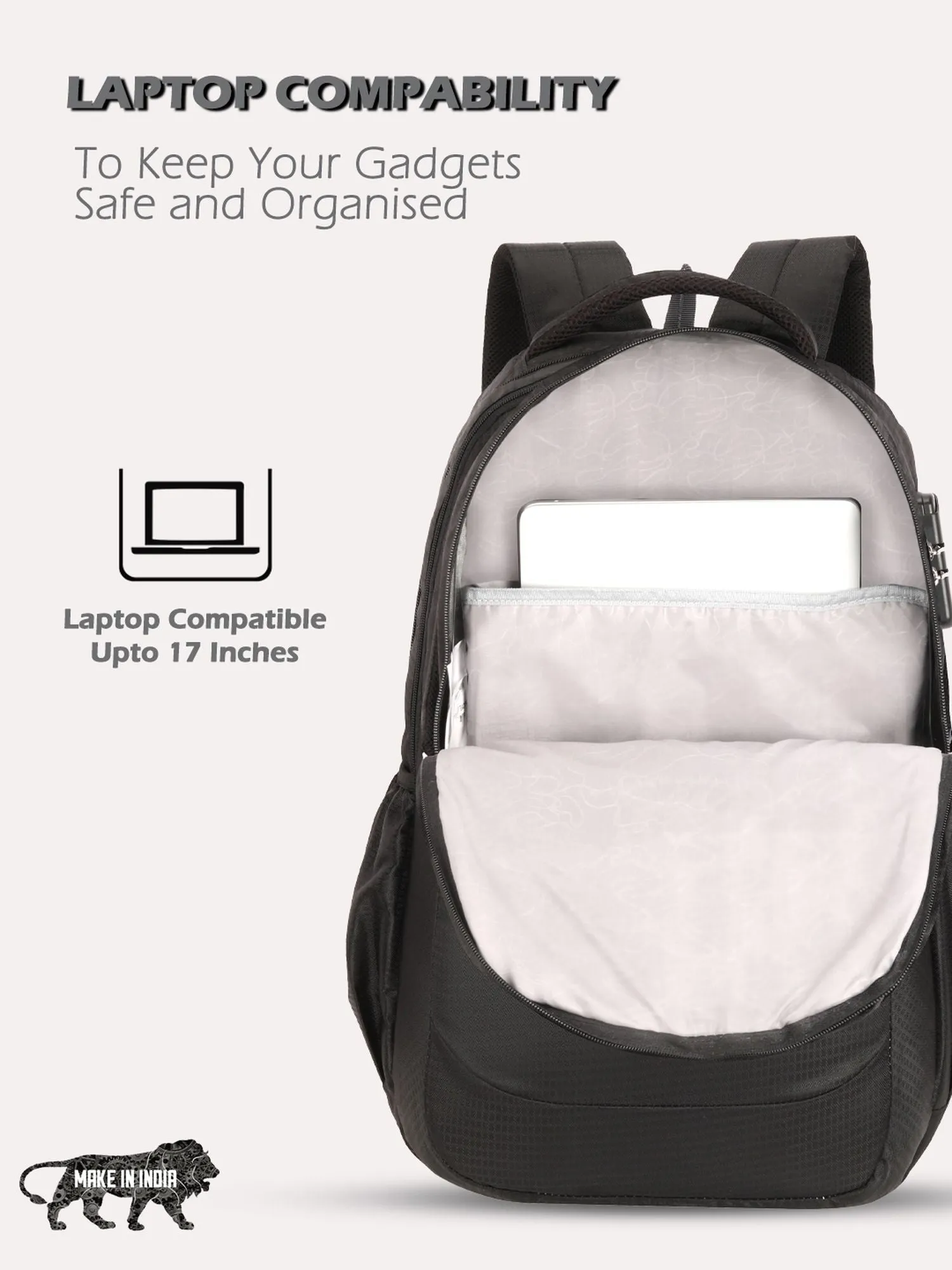 Lavie Sport Graphene 32L Laptop Backpack For Men & Women Black