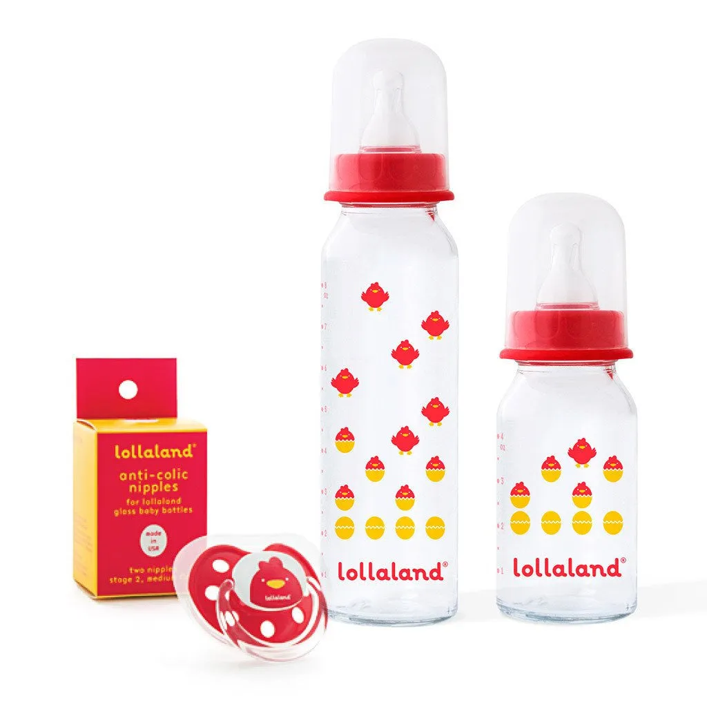 Lollaland Glass Baby Bottle Gift Set Three Colors