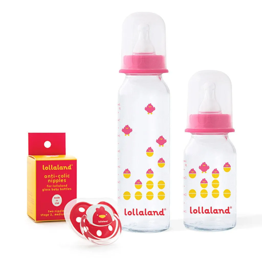 Lollaland Glass Baby Bottle Gift Set Three Colors