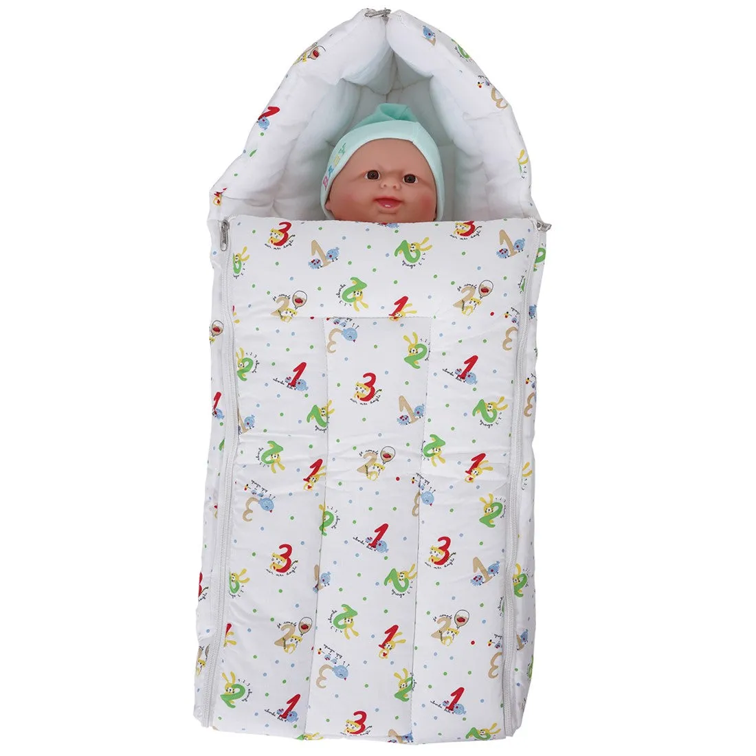 My Stork Story Carry Nest/Sleep Bag - White 123 Print