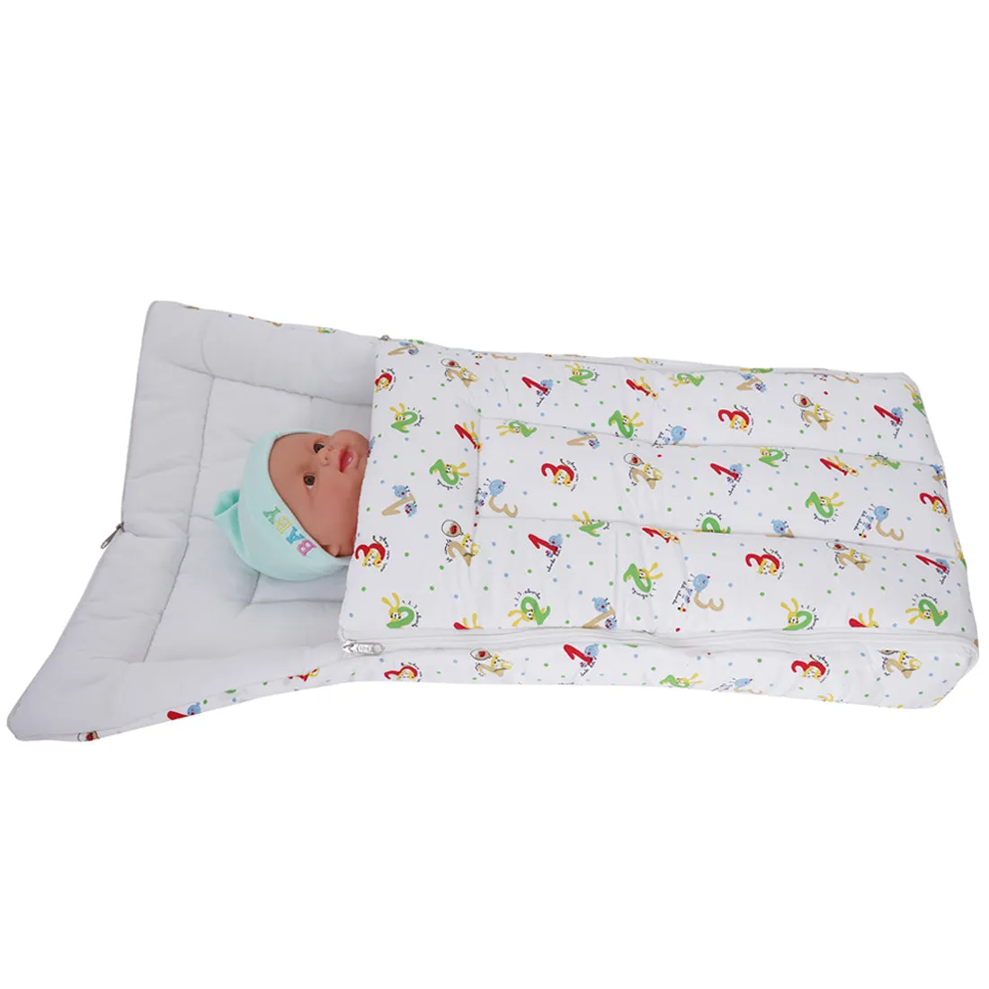 My Stork Story Carry Nest/Sleep Bag - White 123 Print