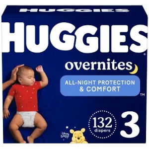 New - Huggies Disposable Overnight Diapers - Size 3 - 132ct