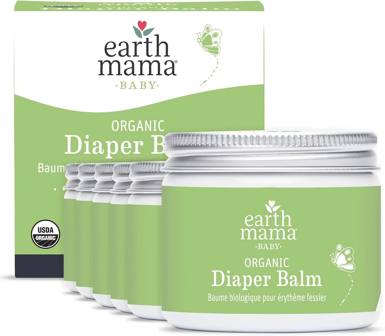 Organic Diaper Balm Cream for Baby, EWG Verified, Petroleum & Artificial Fragrance-Free with Calendula for Sensitive Skin