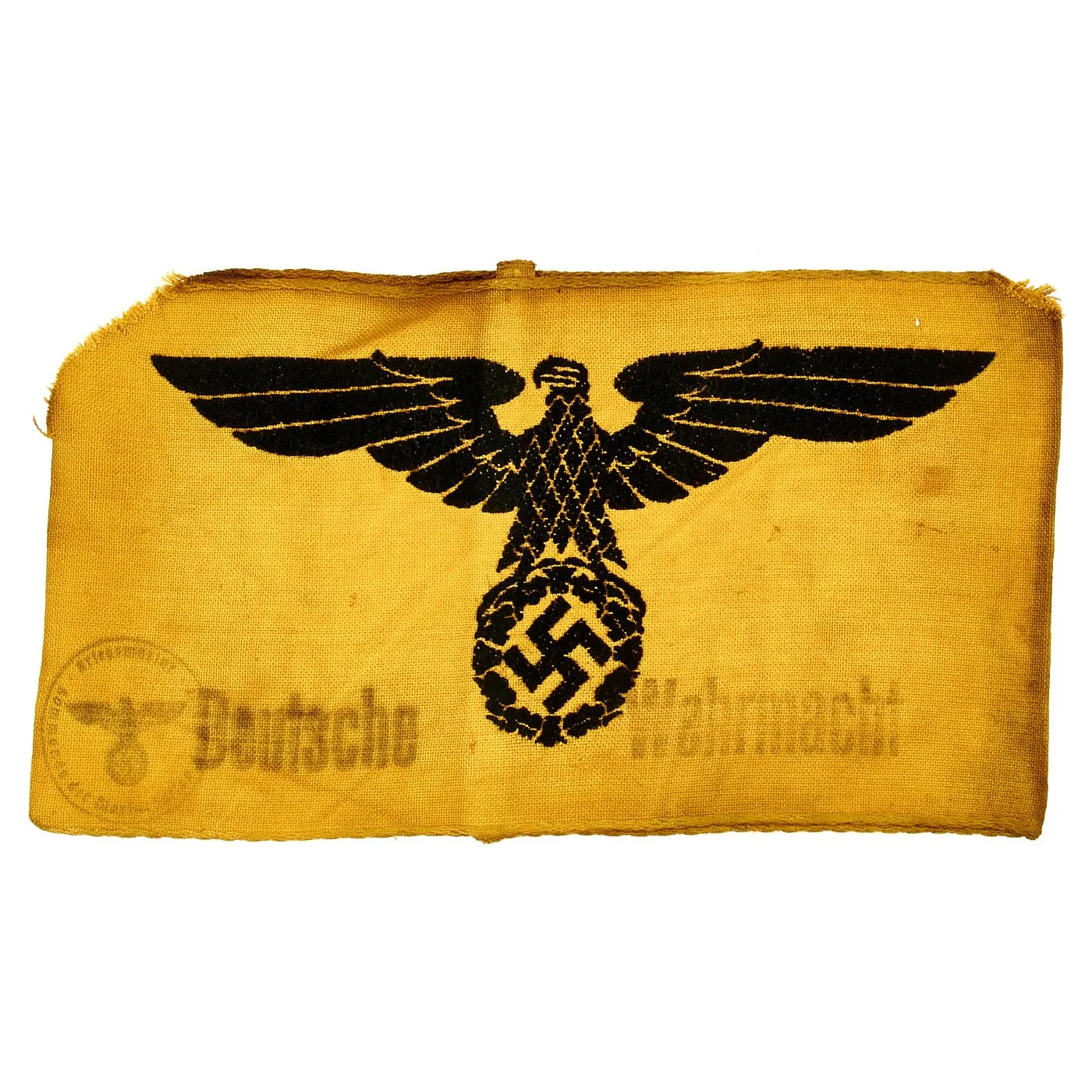 Original German WWII State Service Army Volunteer Armband with Depot Stamp - Deutsche Wehrmacht