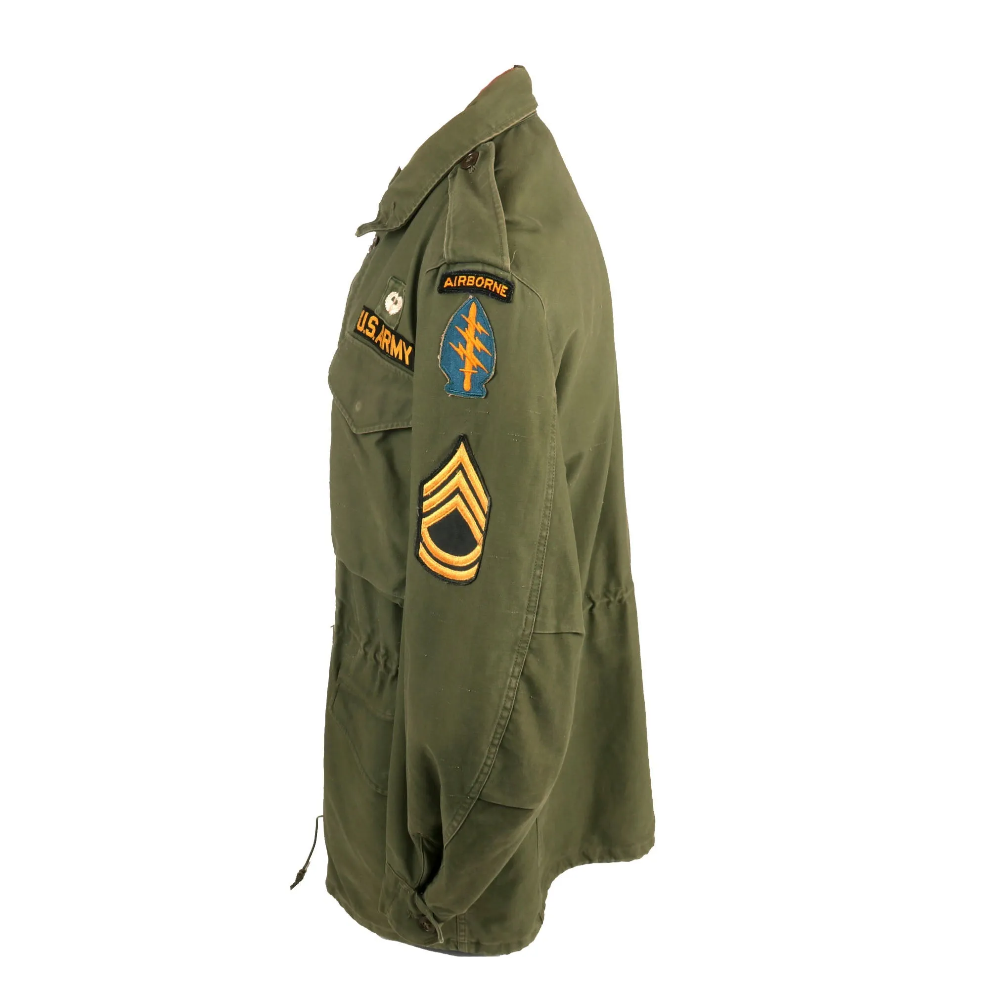 Original U.S. Vietnam War M1951 1st Special Forces (Airborne) Field Jacket with Period Applied Insignia - Paratrooper’s Wings