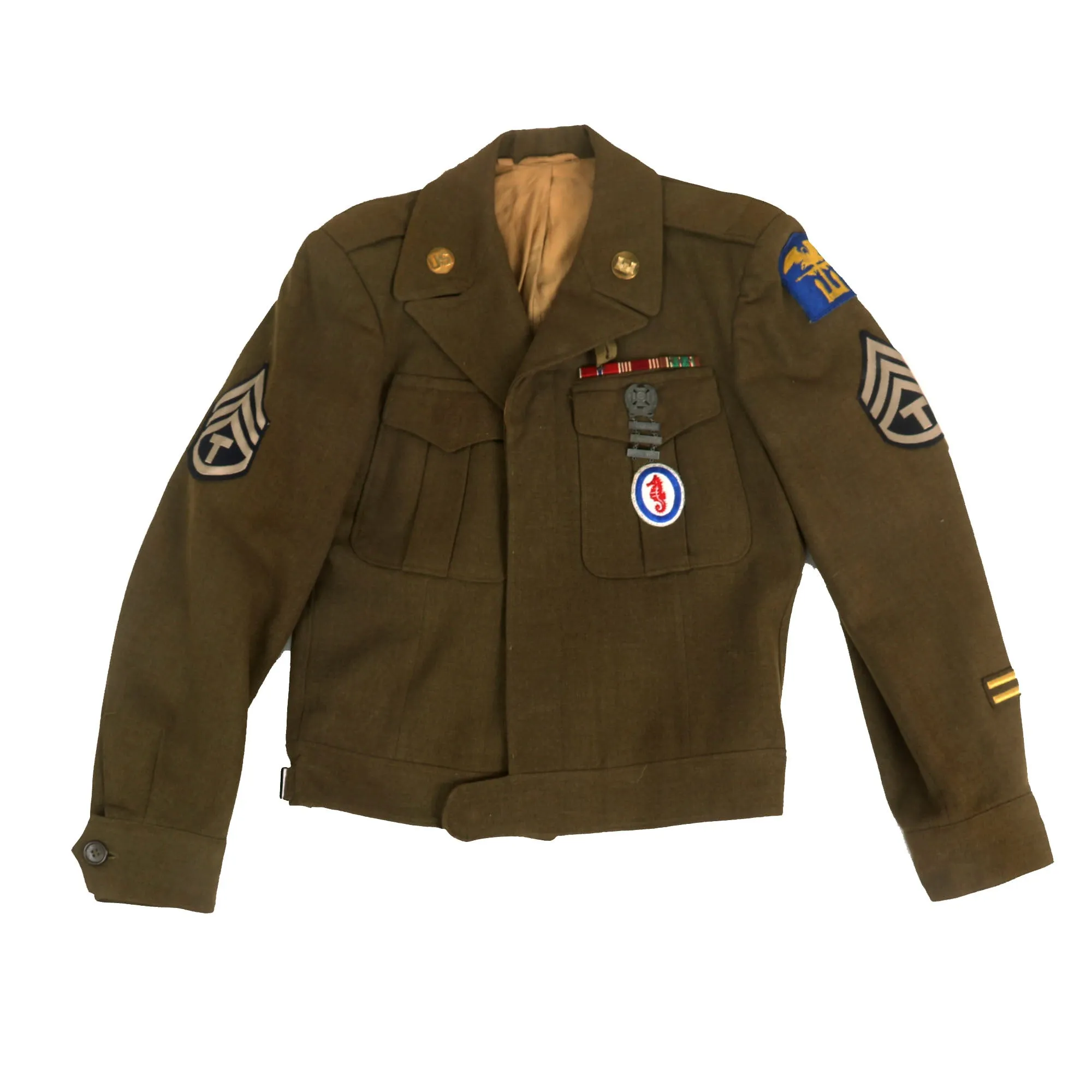 Original U.S. WWII Army Amphibious Forces Engineer Special Brigade Ike Jacket - Bronze Star Recipient