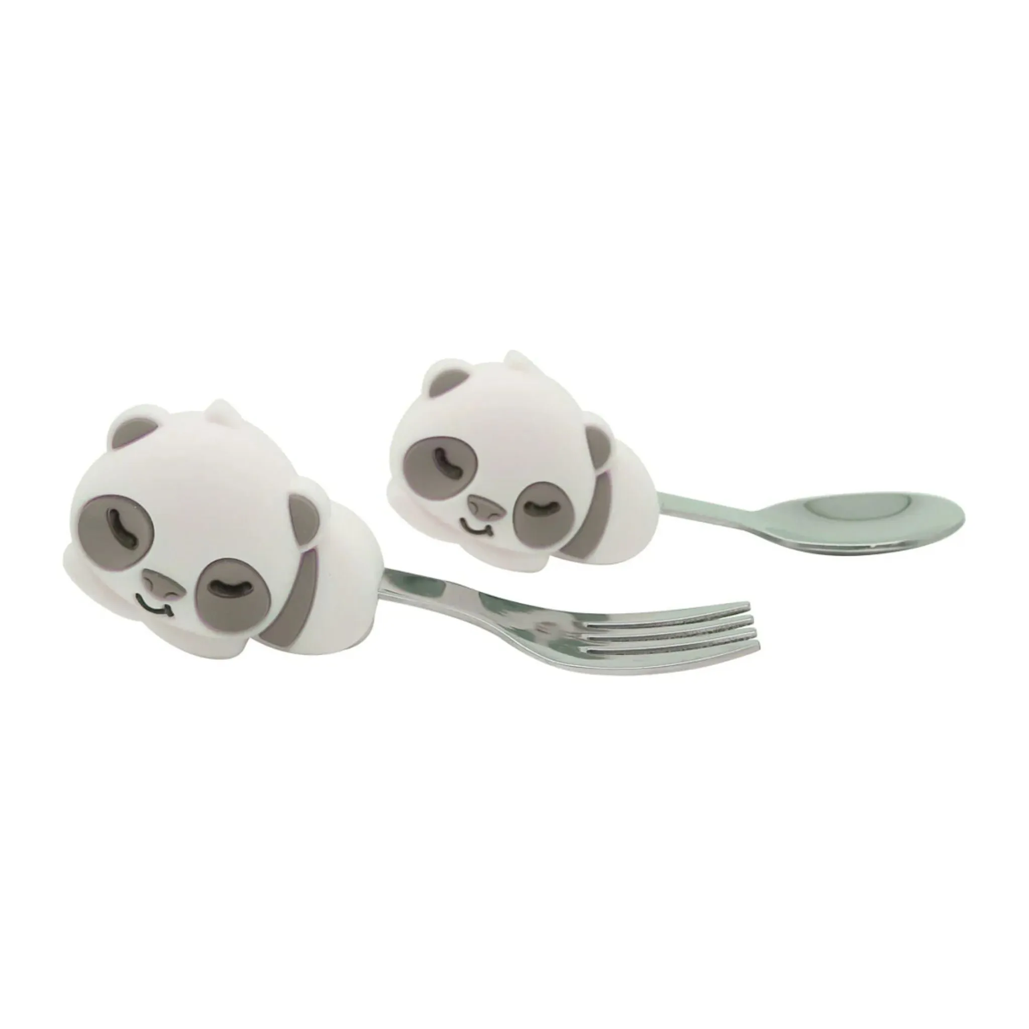 Palm Grasp Spoon & Fork Set - Panda