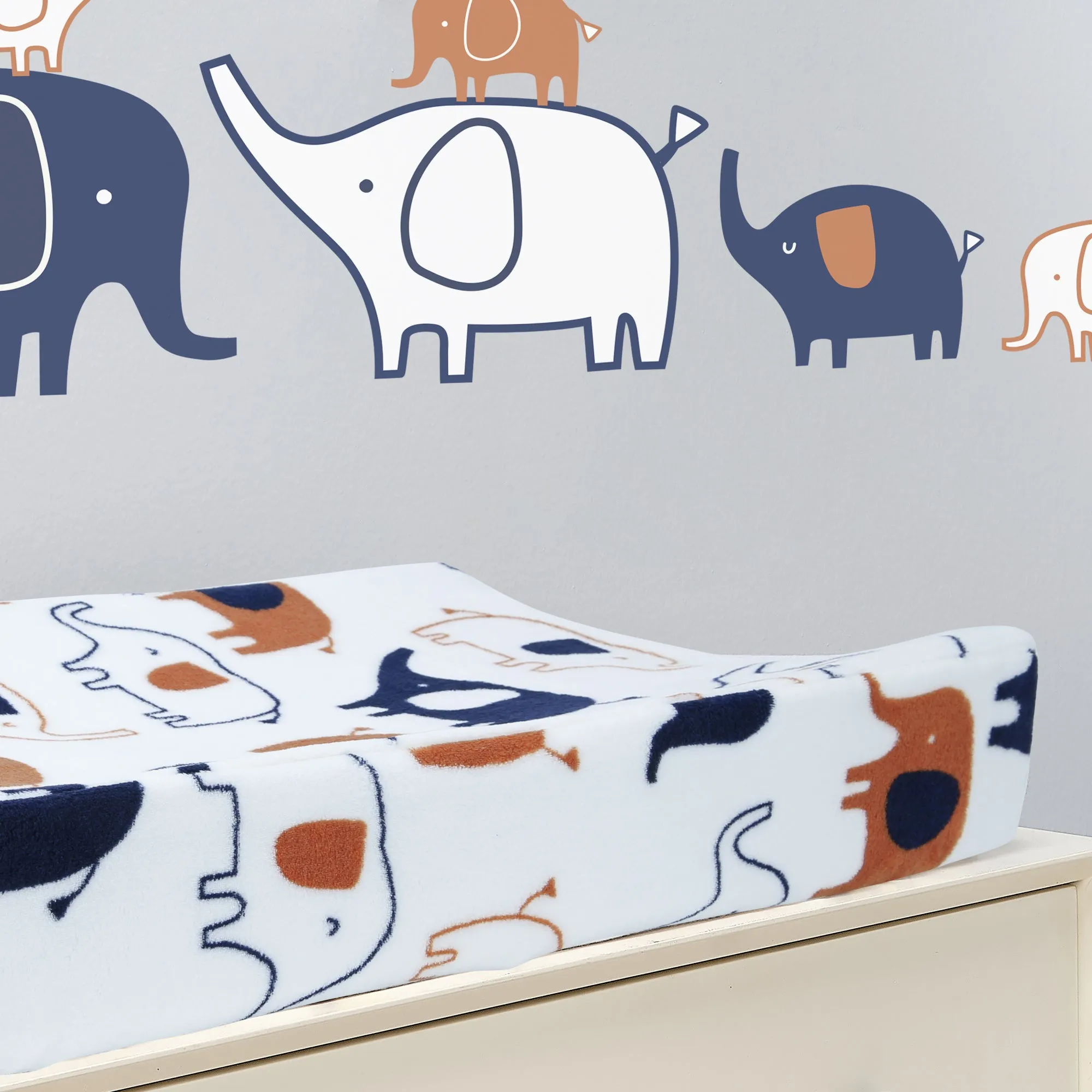 Playful Elephant Changing Pad Cover