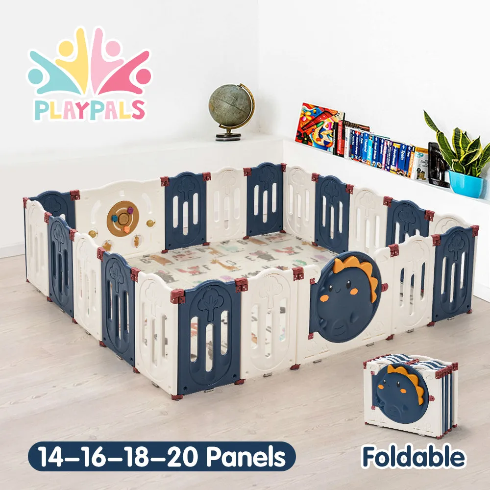 Playpals Kids Playpen Baby Large Safety Gate Toddler Fence 14/16/18/20 Panels