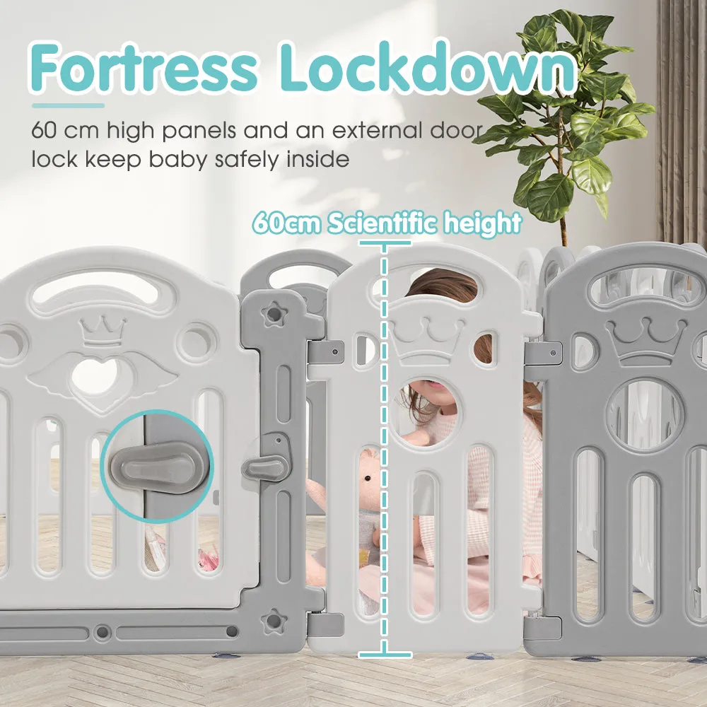 Playpals Kids Playpen Baby Safety Gate Toddler Fence Child Play 18/22/24 Panels