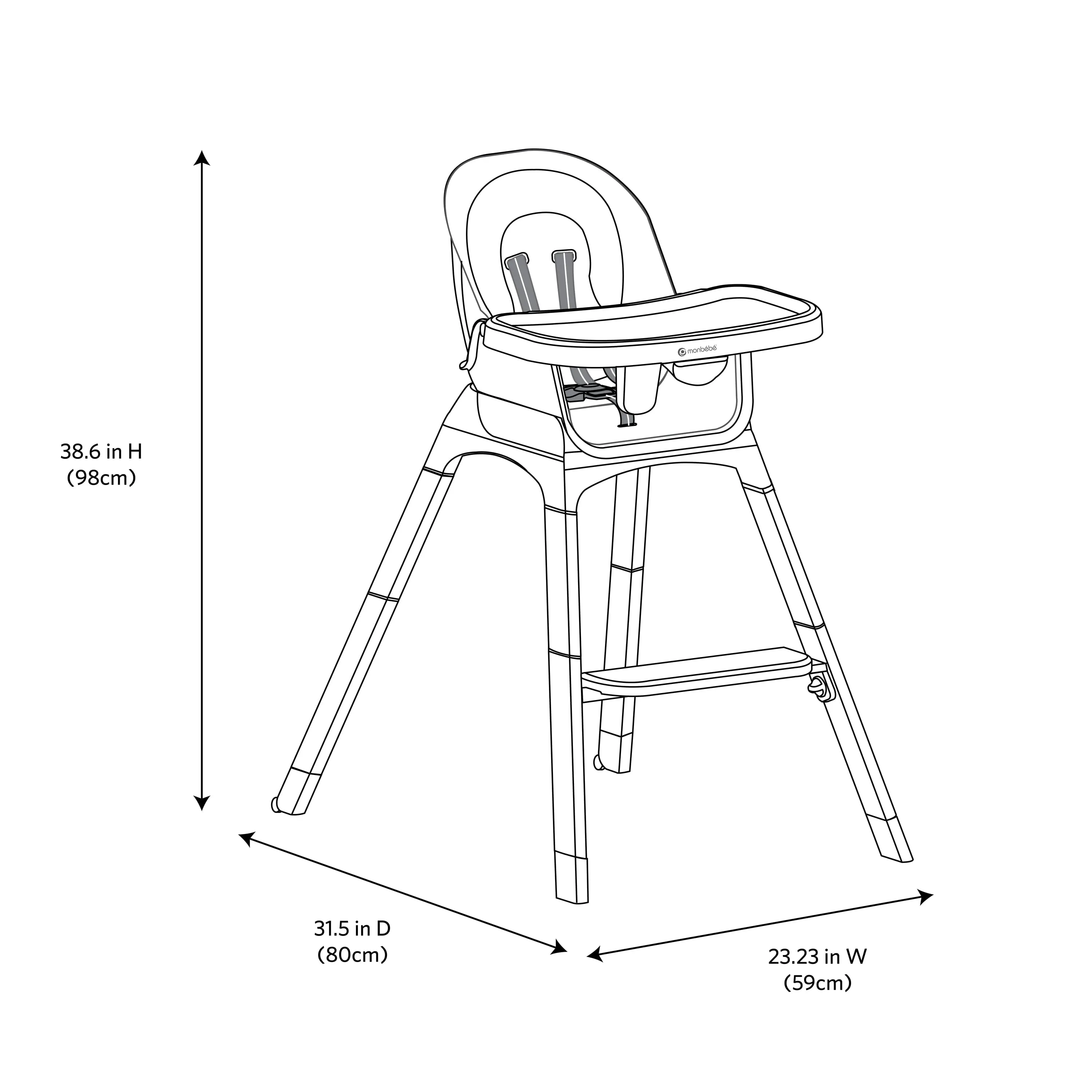 Reclining Highchair for Toddlers with 8 Modes of Use