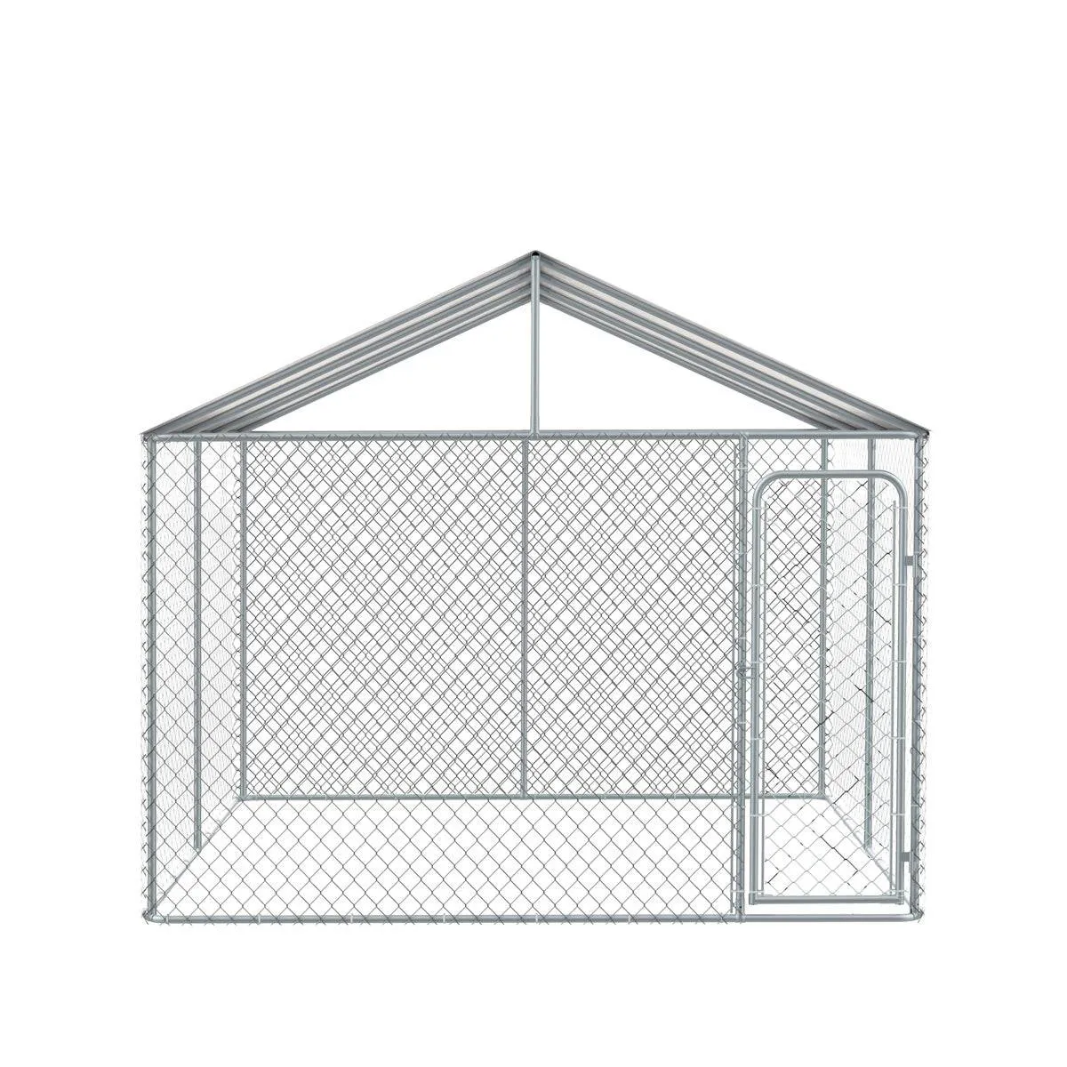 TMG Industrial 10’ x 10’ Outdoor Dog Kennel Playpen w/Cover, Outdoor Dog Runner, Pet Exercise House, Lockable Gate, 6’ Chain-Link Fence, TMG-DCP1010