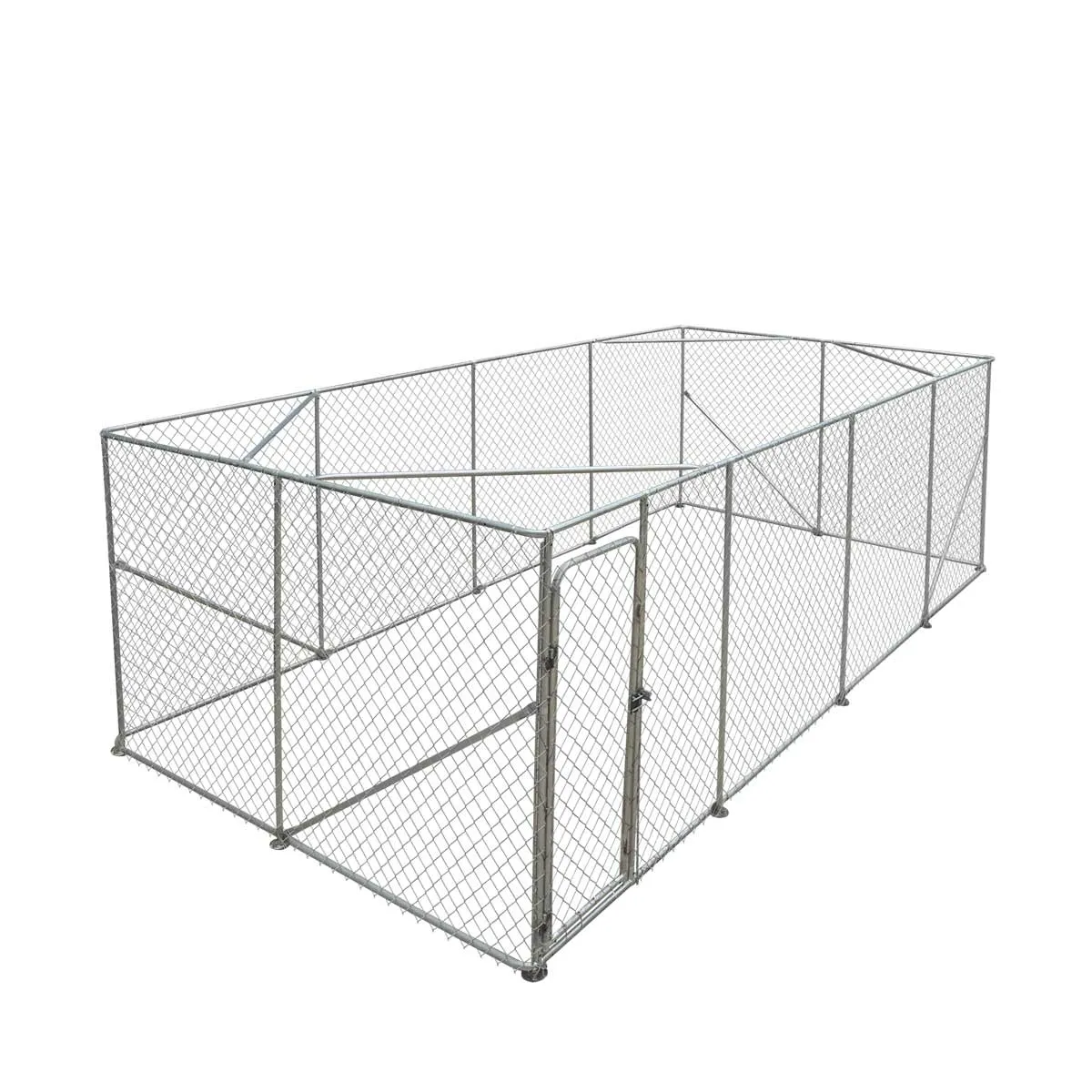 TMG Industrial 10’ x 20’ Outdoor Dog Kennel Playpen, Outdoor Dog Runner, Pet Exercise House, Lockable Gate, 6’ Chain-Link Fence, TMG-DCP1020