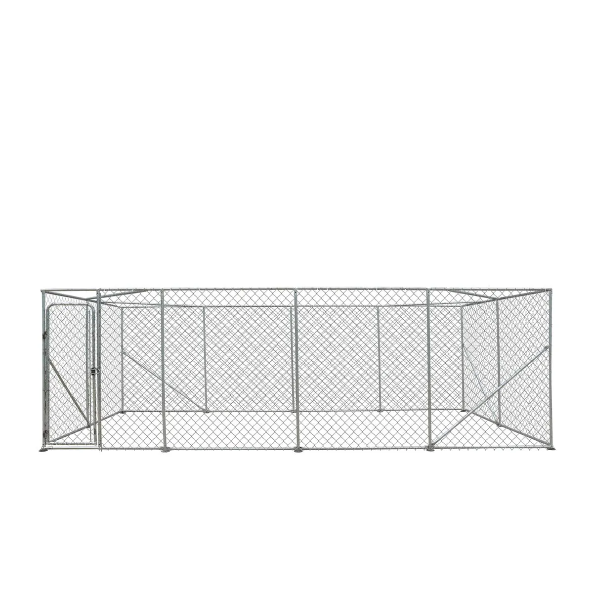 TMG Industrial 10’ x 20’ Outdoor Dog Kennel Playpen, Outdoor Dog Runner, Pet Exercise House, Lockable Gate, 6’ Chain-Link Fence, TMG-DCP1020