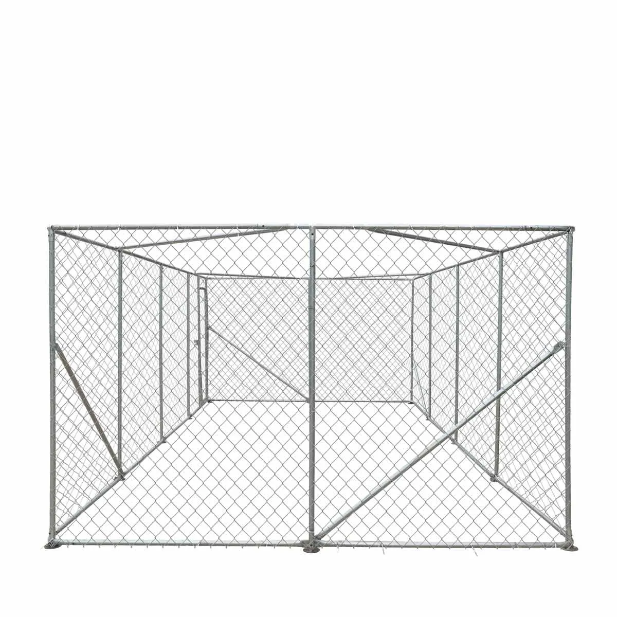 TMG Industrial 10’ x 20’ Outdoor Dog Kennel Playpen, Outdoor Dog Runner, Pet Exercise House, Lockable Gate, 6’ Chain-Link Fence, TMG-DCP1020