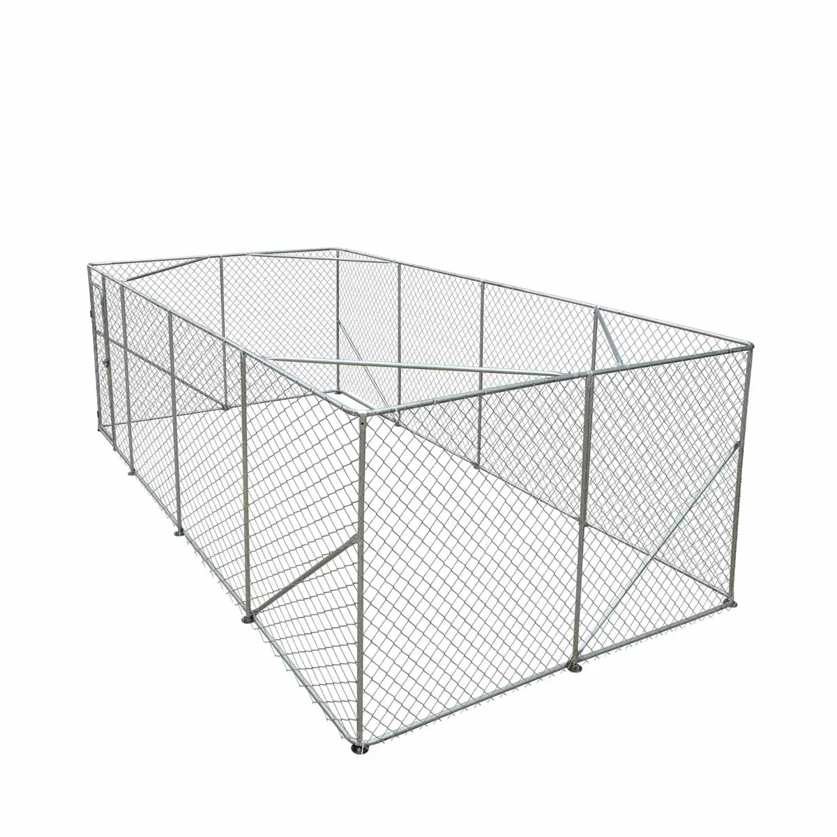 TMG Industrial 10’ x 20’ Outdoor Dog Kennel Playpen, Outdoor Dog Runner, Pet Exercise House, Lockable Gate, 6’ Chain-Link Fence, TMG-DCP1020